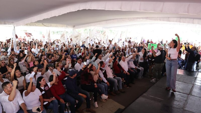 Asamblea multitudinaria de militantes y simpatizantes de Morena en apoyo a Claudia Sheinbaum