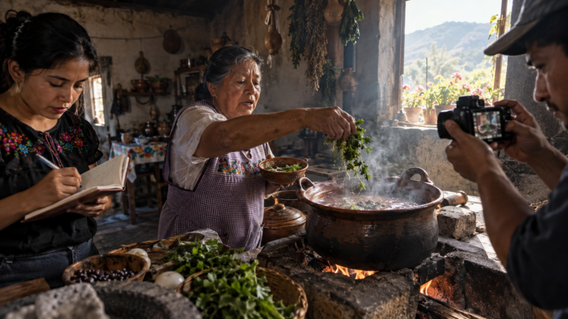 Personas de comunidades mexicanas preparan platillos de frijol con ingredientes locales para una convocatoria gastronómica.